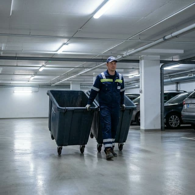 Underground Parking Garbage Bin Pull-out and Retrieval Service